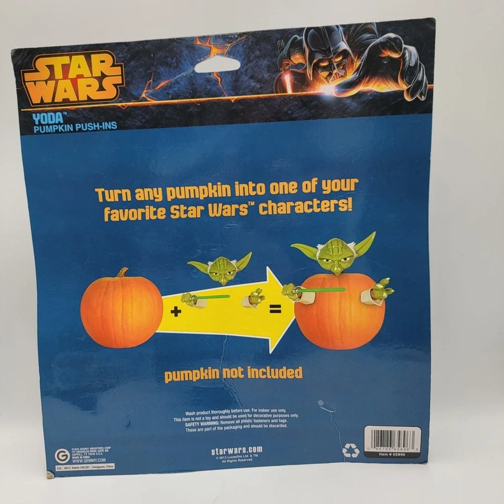 Disney Star Wars Darth Vader‎ Yoda Pumpkin Push Ins, Halloween Decor NEW